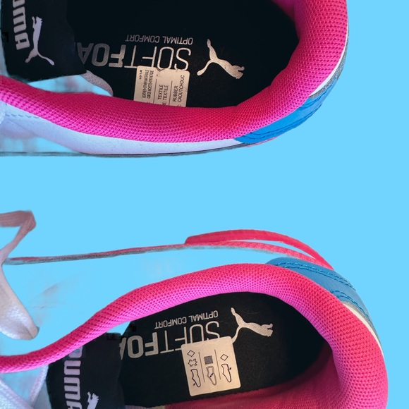 NEW WITHOUT TAGS- Puma Jada white - flue pink- SIZE 9.5 - Picture 4 of 4